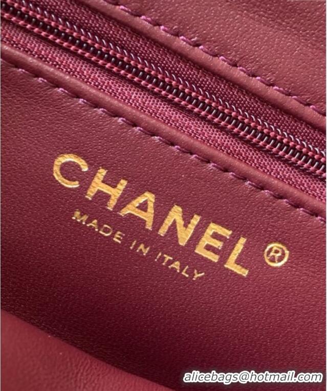 High Quality Chanel Velvet Mini Kelly Shopping Bag AS4416 Dark Red 2025