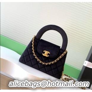 Modern Classic Chanel Velvet Mini Kelly Shopping Bag AS4416 Black 2025