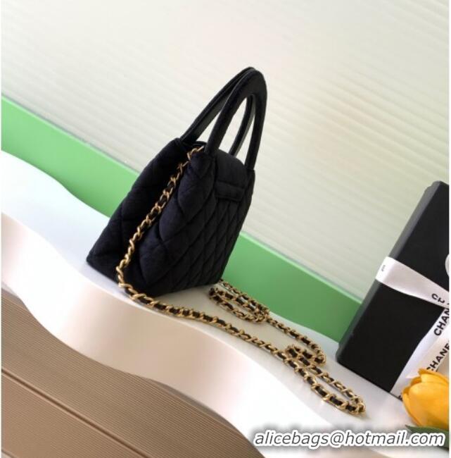Modern Classic Chanel Velvet Mini Kelly Shopping Bag AS4416 Black 2025