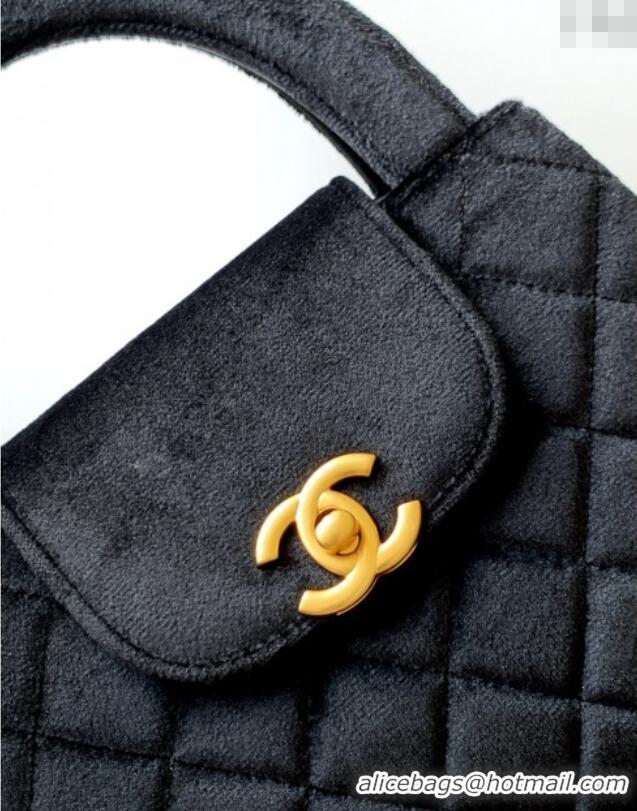 Modern Classic Chanel Velvet Mini Kelly Shopping Bag AS4416 Black 2025