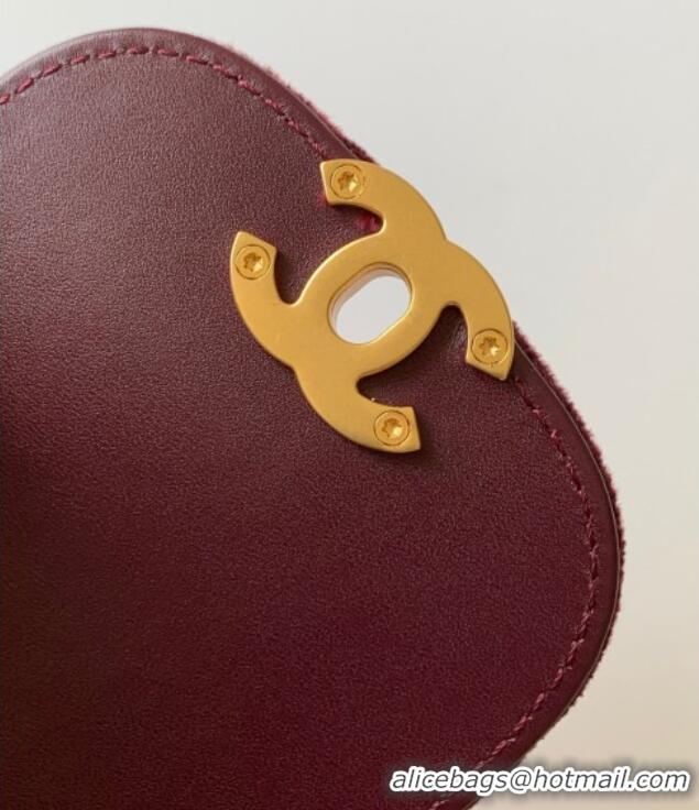 Top Quality Chanel Velvet Mini Kelly Shopping Bag AS4416 Dark Burgundy 2025