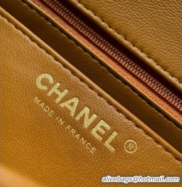 Buy Classic Chanel Velvet Mini 2.55 Flap Handbag AS0874 Clay Yellow 2025