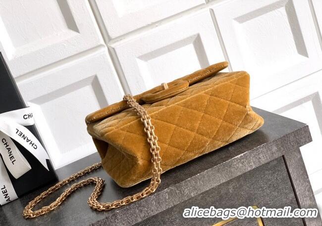Buy Classic Chanel Velvet Mini 2.55 Flap Handbag AS0874 Clay Yellow 2025