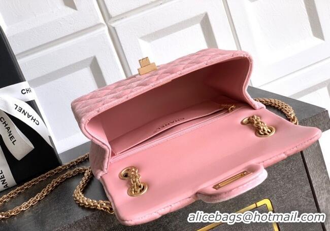 Top Quality Chanel Velvet Mini 2.55 Flap Handbag AS0874 Light Pink 2025