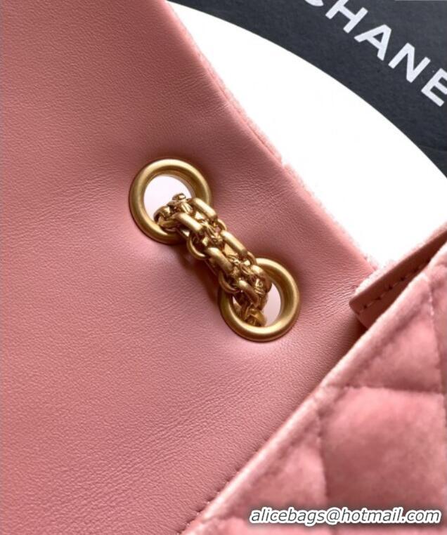 Top Quality Chanel Velvet Mini 2.55 Flap Handbag AS0874 Light Pink 2025