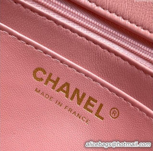 Top Quality Chanel Velvet Mini 2.55 Flap Handbag AS0874 Light Pink 2025