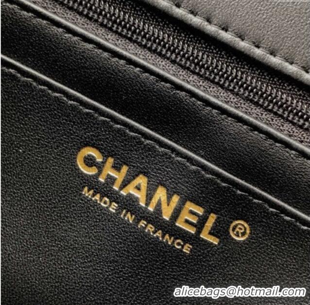 New Product Chanel Velvet Mini 2.55 Flap Handbag AS0874 Black 2025