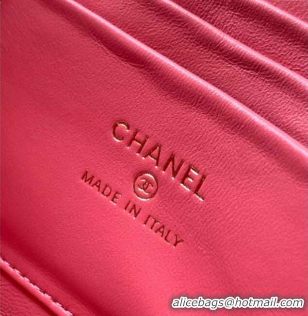 Buy Classic Chanel Velvet Vanity Case with Chain and Strass Ball CH101007 Pink 2025