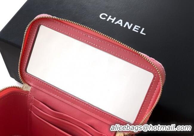 Buy Classic Chanel Velvet Vanity Case with Chain and Strass Ball CH101007 Pink 2025