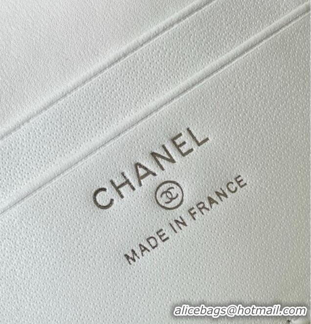 Buy Classic Chanel Grained Shiny Calfskin Vanity Case with Chain and Top Handle AP4936 White/Silver 2025