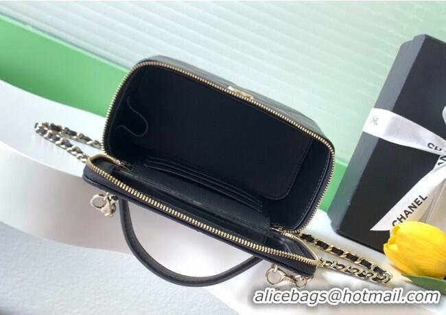 Most Popular Chanel Grained Shiny Calfskin Long Vanity with Chain and Top Handle AP4933 Black 2025