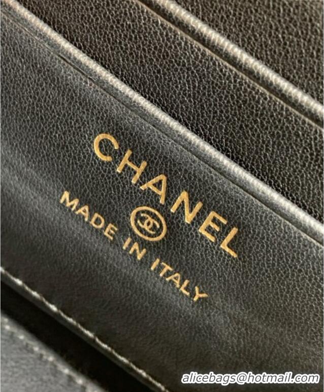 Most Popular Chanel Grained Shiny Calfskin Long Vanity with Chain and Top Handle AP4933 Black 2025