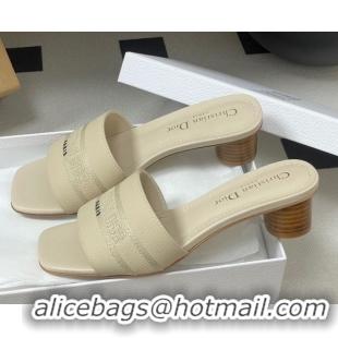 Best Product Dior Dway Heel Slides Sandal 4cm in Grained Calfskin Leather Light Blue 0822075