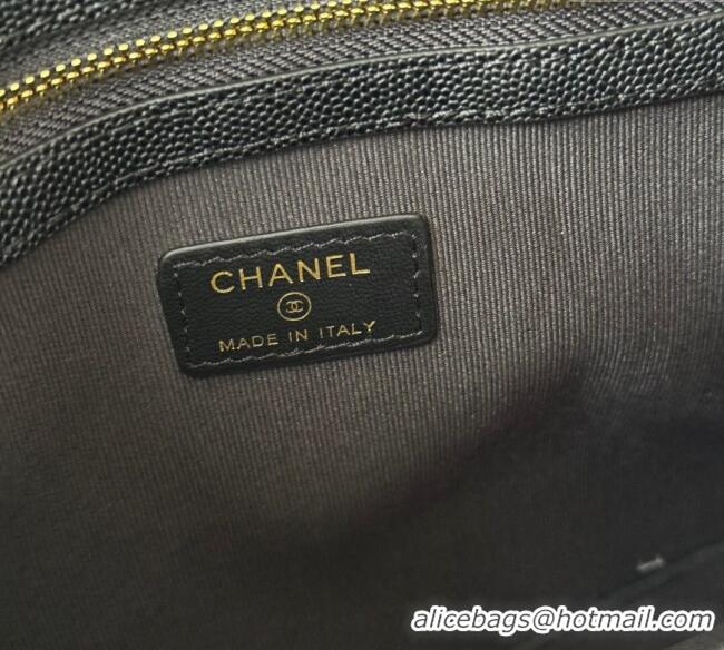 New Stylish Chanel Grained Calfskin Leboy 2.55 Pouch 9847-1 Black/Gold 2025