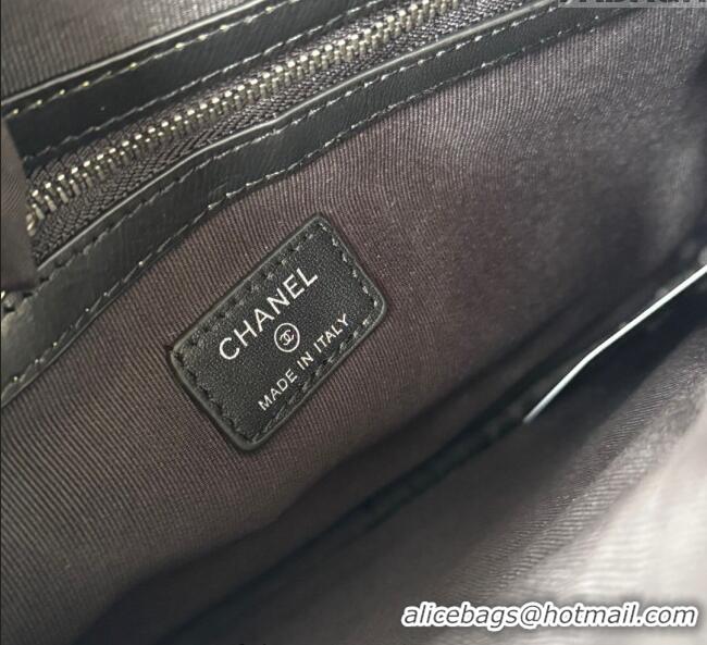 Modern Discount Chanel Lambskin Leboy 2.55 Pouch 9847-1 Black/Silver 2025