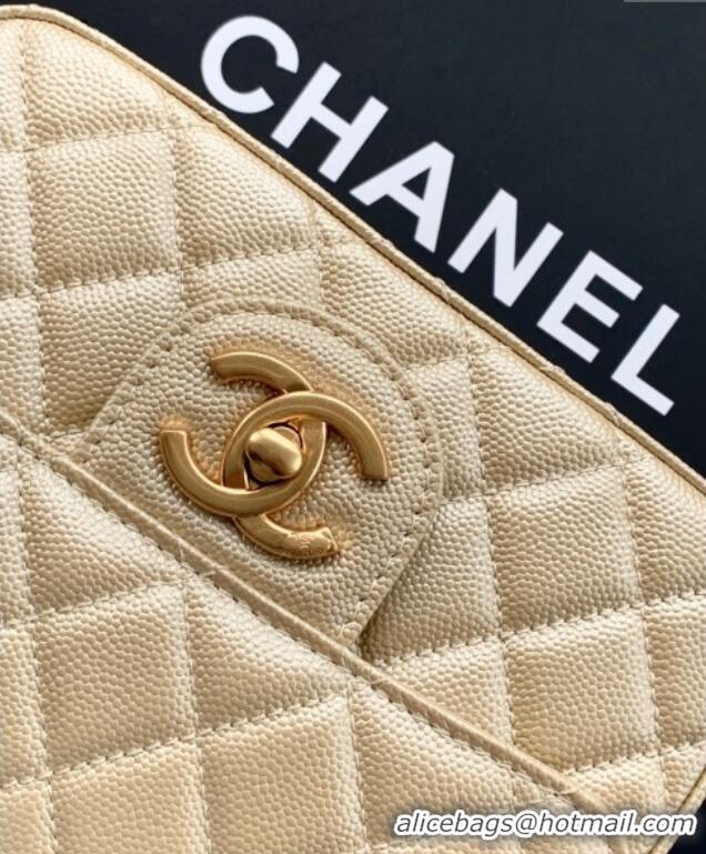 Luxury Classic Chanel Grained Calfskin Square Mini Flap Bag with CC Chain AS5758 Gold 2025