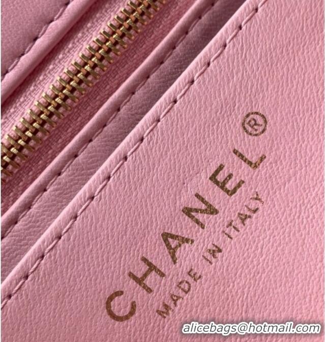 Buy Discount Chanel Shiny Lambskin Square Mini Flap Bag with CC Chain AS5758 Pink 2025