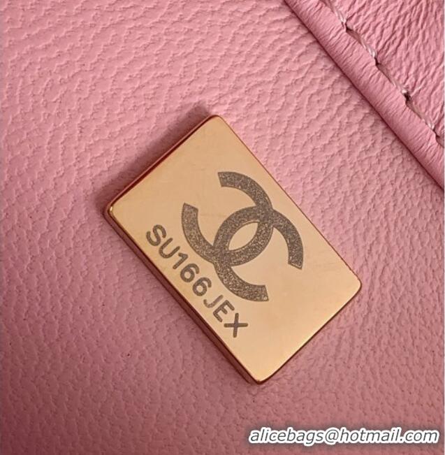 Buy Discount Chanel Shiny Lambskin Square Mini Flap Bag with CC Chain AS5758 Pink 2025