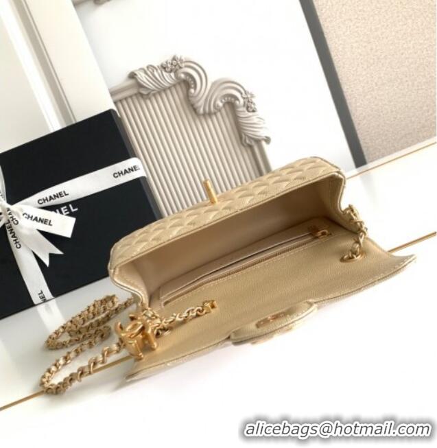 Grade Quality Chanel Grained Calfskin Mini Flap Bag with CC Chain AS5759 Gold 2025