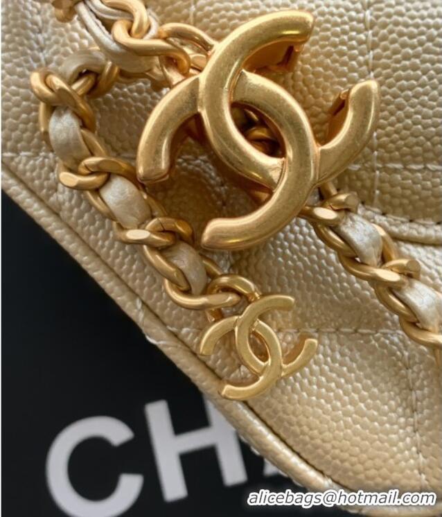 Grade Quality Chanel Grained Calfskin Mini Flap Bag with CC Chain AS5759 Gold 2025