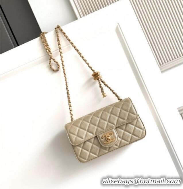 Grade Quality Chanel Grained Calfskin Mini Flap Bag with CC Chain AS5759 Gold 2025