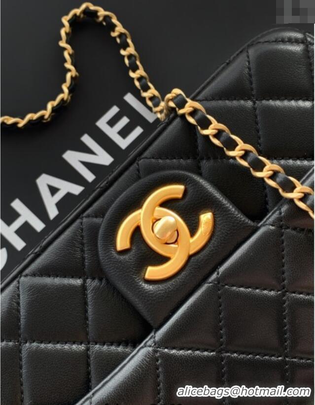 Grade Quality Chanel Shiny Lambskin Mini Flap Bag with CC Chain AS5759 Black 2025