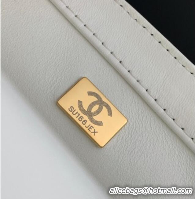 Buy Discount Chanel Shiny Lambskin Mini Flap Bag with CC Chain AS5759 White 2025