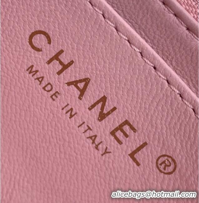 New Product Chanel Shiny Lambskin Mini Flap Bag with CC Chain AS5759 Pink 2025