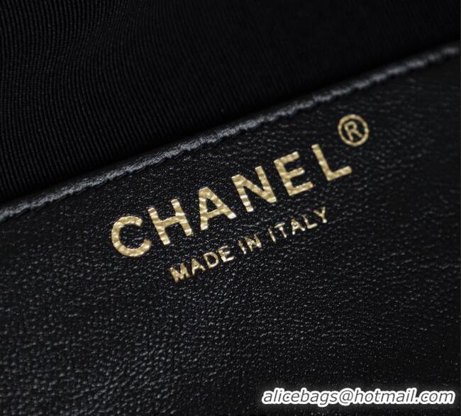Market Sells Chanel Quilted Calfskin 25 Small Handbag with Shearling Charm AS5293 Black/Gold 2025