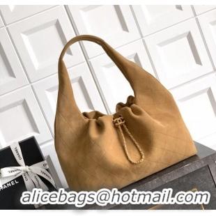 Luxury Classic Chanel Quilted Soft Suede Hobo Bag CH101101 Brown 2025