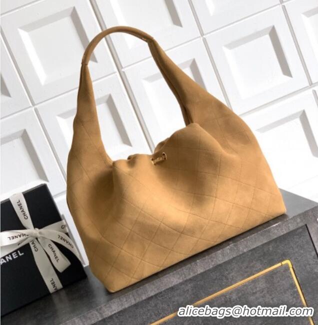 Luxury Classic Chanel Quilted Soft Suede Hobo Bag CH101101 Brown 2025