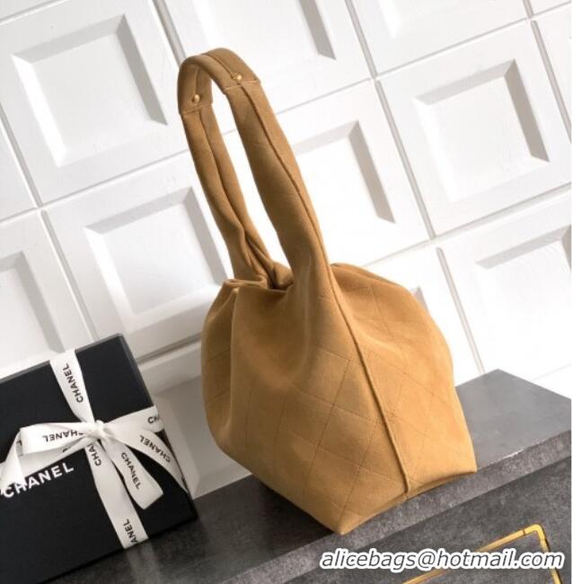 Luxury Classic Chanel Quilted Soft Suede Hobo Bag CH101101 Brown 2025