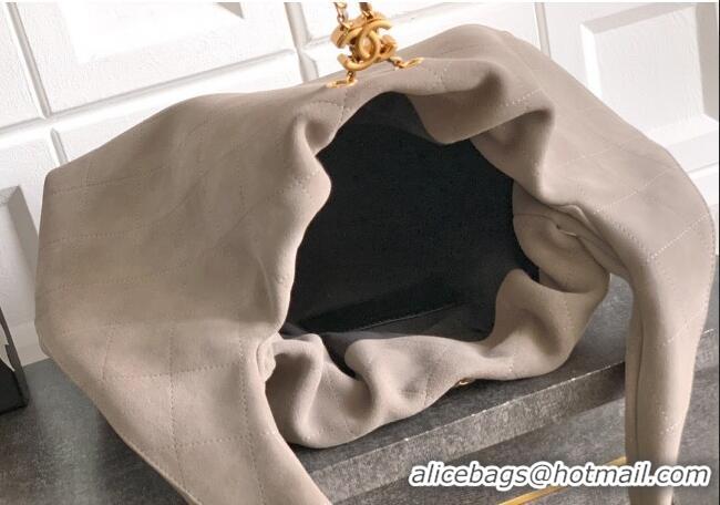 Inexpensive Chanel Quilted Soft Suede Hobo Bag CH101101 Grey 2025