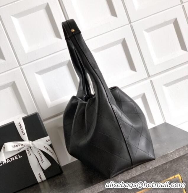 Market Sells Chanel Quilted Soft Leather Hobo Bag CH101101 Black 2025