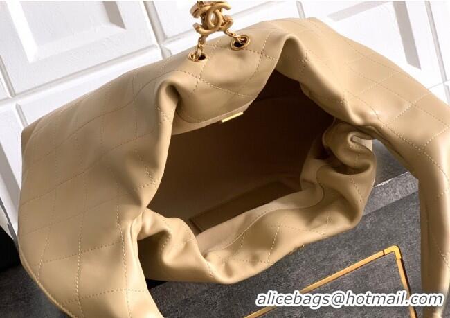 Low Cost Chanel Quilted Soft Leather Hobo Bag CH101101 Apricot 2025