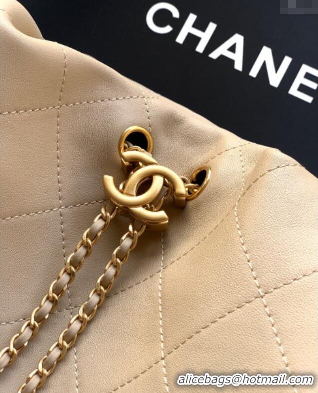Low Cost Chanel Quilted Soft Leather Hobo Bag CH101101 Apricot 2025