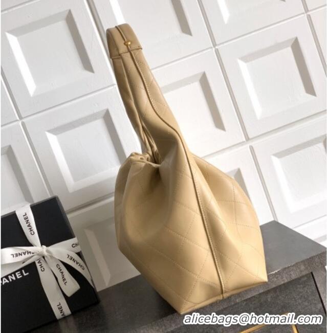 Low Cost Chanel Quilted Soft Leather Hobo Bag CH101101 Apricot 2025