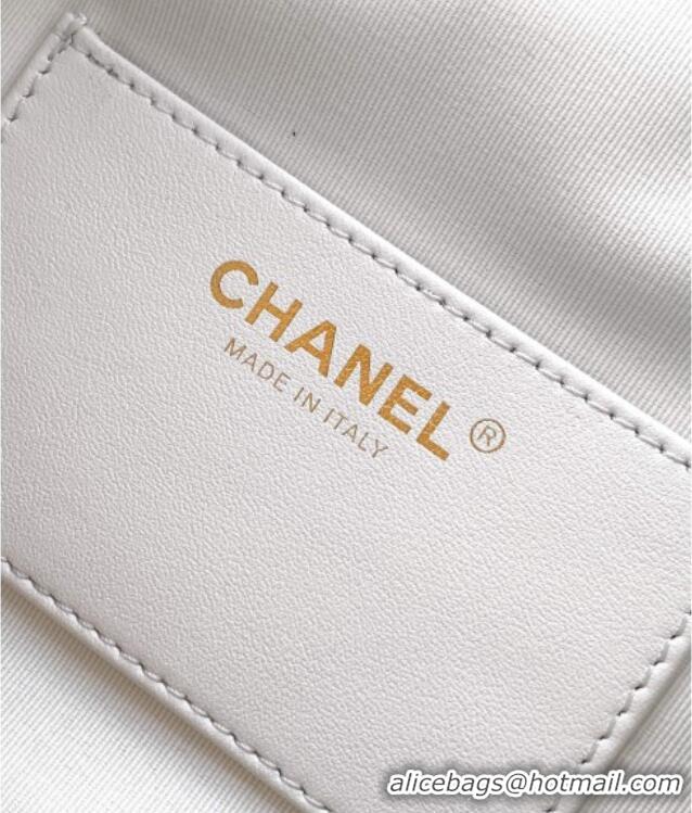Luxury Cheap Chanel Quilted Soft Leather Hobo Bag CH101101 White 2025