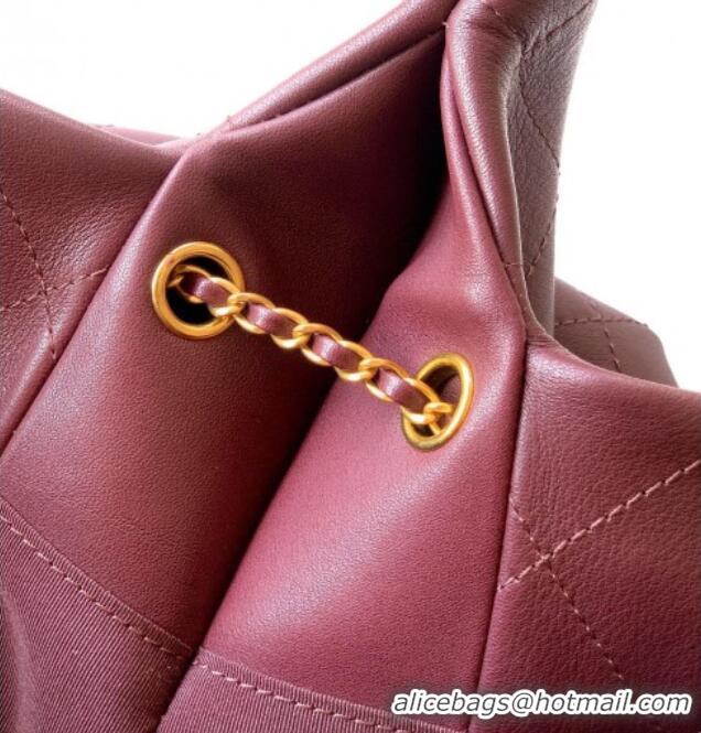 Well Crafted Chanel Quilted Soft Leather Hobo Bag CH101101 Burgundy 2025