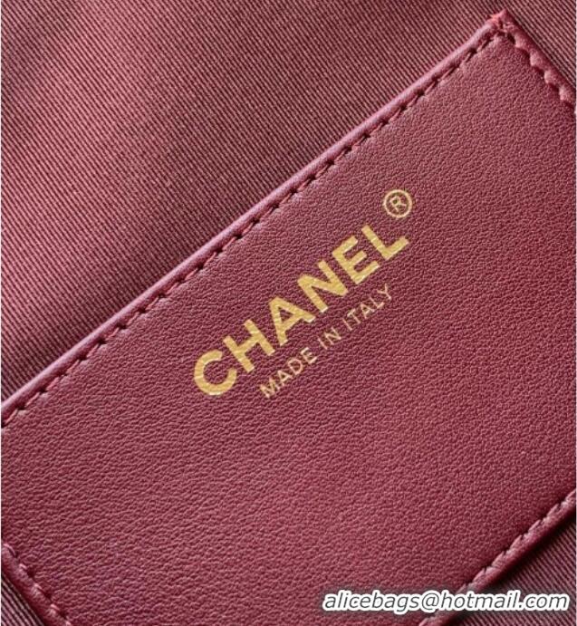 Well Crafted Chanel Quilted Soft Leather Hobo Bag CH101101 Burgundy 2025
