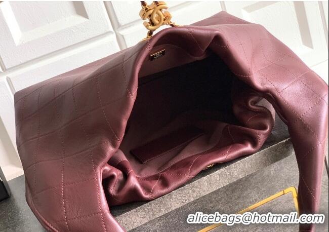 Well Crafted Chanel Quilted Soft Leather Hobo Bag CH101101 Burgundy 2025
