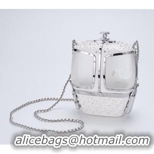 Grade Quality Chanel Snow Evening Bag with Strass AS1200 White 2025