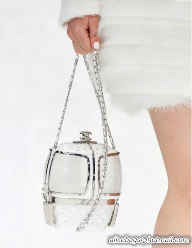 Grade Quality Chanel Snow Evening Bag with Strass AS1200 White 2025