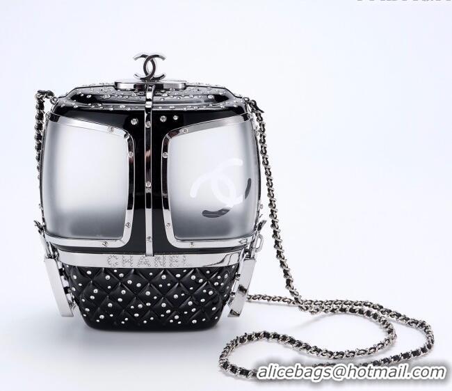 Well Crafted Chanel Snow Evening Bag with Strass AS1200 Black 2025