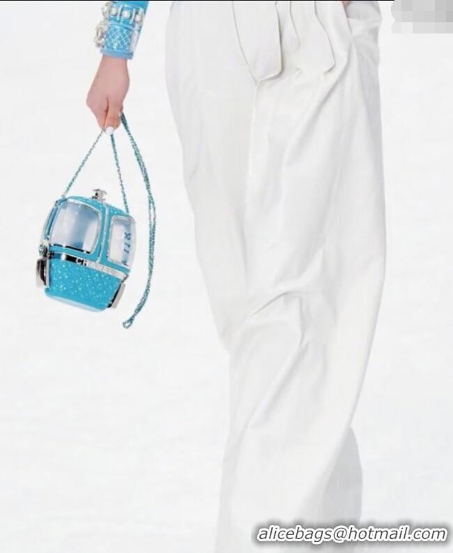 Top Design Chanel Snow Evening Bag with Strass AS1200 Blue 2025