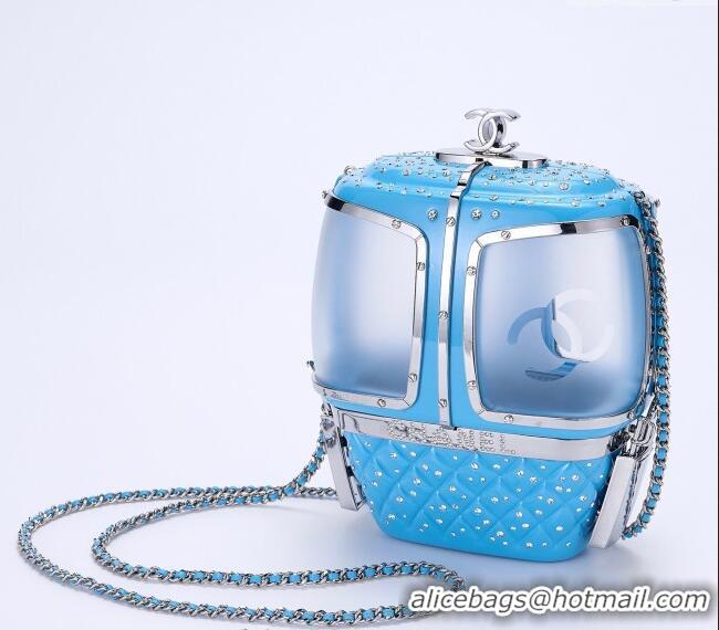 Top Design Chanel Snow Evening Bag with Strass AS1200 Blue 2025