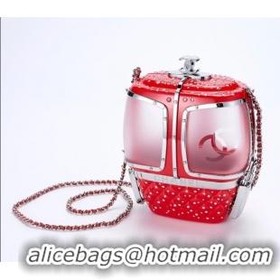 Well Crafted Chanel Snow Evening Bag with Strass AS1200 Red 2025