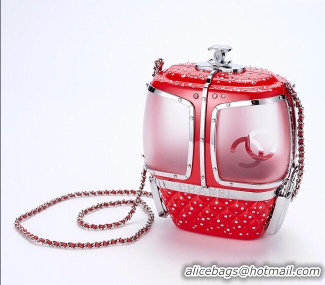 Well Crafted Chanel Snow Evening Bag with Strass AS1200 Red 2025