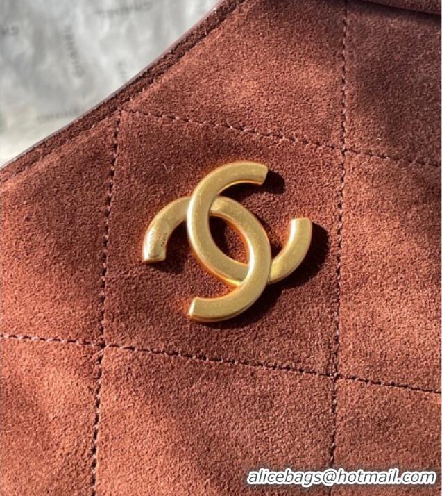 Good Quality Chanel Suede Hobo Bag AS5978 Dark Brown 2025