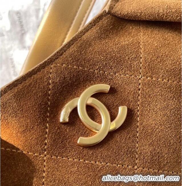 Good Taste Chanel Suede Hobo Bag AS5978 Light Brown 2025
